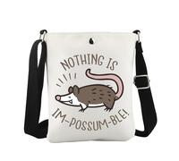 Sac à bandoulière « Nothing Is Im-possum-ble » - Cadeau mignon pour les amoureux des animaux insolites, Rien n'est Cb Eu, 8.27 Inches ×6.5 Inches × 0.79 Inches