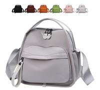 Sac à bandoulière Oxford pour femme, sac bandoulière pour femme grande capacité fermeture éclair doux et léger Sac à main de couleur unie à la mode, gris