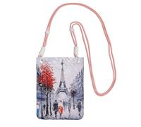 Sac à bandoulière Paris City Tree Tour Eiffel pour femme, mini porte-monnaie pour téléphone, joli porte-monnaie, cadeau de voyage, rose, Taille unique