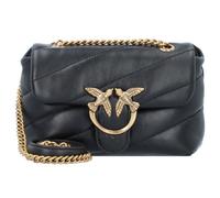 Sac à bandoulière PINKO Love Baby noir en cuir lisse avec bride à bouton et chaîne