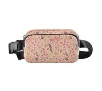 Sac à bandoulière plat et étanche avec sangle réglable pour carte de Noël - Motif nains de nains scandinaves, Plante florale rose petit fond frais, 1 Size