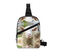 Sac à bandoulière pliable avec langue de mouton coquine et amusante, résistant à l'eau, léger pour voyage, randonnée, usage quotidien, sangle réglable, double poches zippées