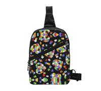 Sac à bandoulière pliable en forme de cœur pour la sensibilisation à l'autisme, sac à bandoulière léger pour voyage, randonnée, usage quotidien, sangle réglable, double poches zippées