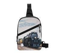 Sac à bandoulière pliable en forme de train d'équipe, sac à bandoulière léger avec plusieurs poches, tissu polyester résistant à l'eau, sac à dos de voyage compact