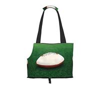 Sac à bandoulière pliable et portable avec imprimé ballon de rugby, convient pour transporter de petits animaux de compagnie