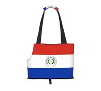 Sac à bandoulière pliable et portable imprimé drapeau du Paraguay, adapté pour transporter de petits animaux de compagnie