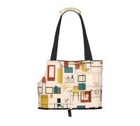 Sac à bandoulière pliable et portable imprimé moderne du milieu du siècle, adapté pour transporter de petits animaux de compagnie