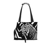 Sac à bandoulière pliable et portable imprimé zèbre agile, adapté pour transporter de petits animaux de compagnie