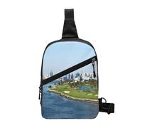 Sac à bandoulière pliable pour club de golf, sac à bandoulière léger résistant à l'eau pour voyage, randonnée, usage quotidien, sangle réglable, double poches zippées