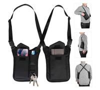 Sac à bandoulière, poche cachée antivol, sac de sécurité sous les bras en polyester à double épaule pour les voyages en plein air, poche
