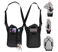 Sac à bandoulière, poche cachée antivol, sac de sécurité sous les bras en polyester double épaule pour voyage en plein air, poche sous les bras
