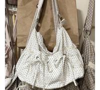 Sac à bandoulière polyvalent au design coréen indépendant pour la rentrée scolaire, idéal pour les étudiants, sac fourre-tout décontracté, idéal pour les cours, le shopping et les déplacements. Géomét