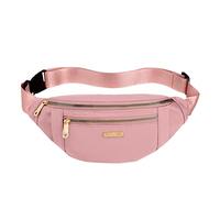 Sac à bandoulière polyvalent en tissu décontracté multi-couches pour téléphone portable Sac banane pour loisirs créatifs sauvages, Rouge, Taille unique