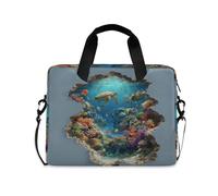 Sac à bandoulière portable avec poignée et bandoulière pour ordinateur portable de 15,6" avec fermeture éclair, illusion d'optique 3D, art mural sous l'eau