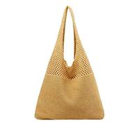 Sac à bandoulière portable en tricot creux pour homme, jaune, Taille unique