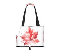 Sac à bandoulière portable imprimé feuille d'érable rouge, convient pour les petits chiens et chats, sac de courses et de voyage, sac double usage