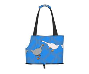 Sac à bandoulière portable pour animaux de compagnie avec imprimé d'oie grise, convient pour les petits chiens et chats, sac de courses et de voyage à double usage
