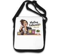 Sac à bandoulière pour amateur de réunion avec motif café Blanc