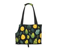 Sac à bandoulière pour animal de compagnie imprimé avec motif de sourire et feuille - Sac à bandoulière double usage pour petit chien et chat