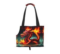 Sac à bandoulière pour animal de compagnie imprimé Dragon King in Fire - Sac à bandoulière double usage pour petit chien et chat