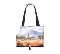 Sac à bandoulière pour animal de compagnie imprimé savane africaine girafe, convient pour les petits chiens et chats, sac de courses et de voyage, sac à double usage