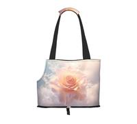 Sac à bandoulière pour animal domestique avec imprimé roses blanches magiques - Sac à bandoulière double usage pour petit chien et chat
