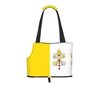 Sac à bandoulière pour animal domestique imprimé drapeau du Vatican pour sortir, petit chien et chat double usage