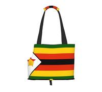Sac à bandoulière pour animal domestique imprimé drapeau du Zimbabwe pour sortir, petit chien et chat double usage