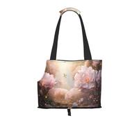 Sac à bandoulière pour animal domestique imprimé pivoine dans un rêve - Sac à bandoulière double usage pour petit chien et chat