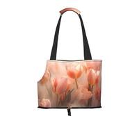 Sac à bandoulière pour animal domestique imprimé tulipes magiques pour sortir, petit chien et chat double usage