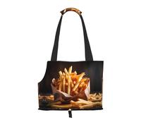 Sac à bandoulière pour animal domestique Motif pommes de terre frites - Design pliable - Petit sac de voyage pour chat et chien