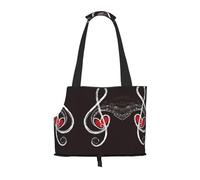 Sac à bandoulière pour animal domestique Motif symboles musicaux 26 x 34 cm Léger et respirant