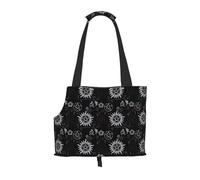 Sac à bandoulière pour animal domestique Motif symboles Supernatural Noir 26 x 34 cm Léger et respirant