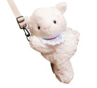 Sac à bandoulière pour animal domestique, sac à bandoulière en peluche pour filles, sac à main mains libres doux pour l'école et un usage quotidien, C, One Size