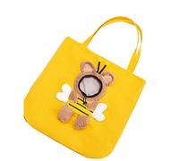 Sac à Bandoulière pour Animaux de Compagnie, Léger, Réglable, Ouverture élastique, Respirant, Mignon, Porte-Chat, Résistant aux Morsures, Chiot, Centre Commercial (Abeille Grand
