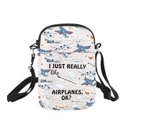 Sac à bandoulière pour avion - Cadeau pour amateur d'aviation - Cadeau d'avion - « I Just Really Like Airplanes » - Sac à main pour téléphone portable