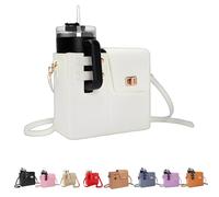 Sac à bandoulière pour bouteille d'eau Stanley Cup 1,2 l, sac à bandoulière en cuir synthétique avec sangle amovible, sac à main multi-poches avec porte-bouteille, s'adapte à la plupart des gobelets