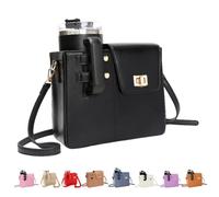 Sac à bandoulière pour bouteille d'eau Stanley Cup 1,2 l, sac à bandoulière en cuir synthétique avec sangle amovible, sac à main multi-poches avec porte-bouteille, s'adapte à la plupart des gobelets