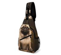 Sac à bandoulière pour chien carlin, sac à dos à bandoulière, sac de poitrine décontracté, sac banane, 20,3 x 10,2 x 38,1 cm, Carlin, 8 × 4 × 15 inches