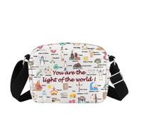 Sac à bandoulière pour école chrétienne, école maternelle, église, dimanche, Sac du monde, Medium