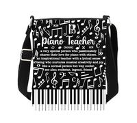 Sac à bandoulière pour enseignant de piano, cadeau pour les joueurs de piano, cadeaux de musique pour pianiste, 25827 Professeur de piano C, medium
