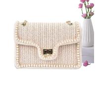Sac à bandoulière pour envoi à l'épaule - Sac à bandoulière en fausse perle - Sangle amovible Design organisateur multifonction - Accessoire de mode pour mère, petite amie, Large, Voir description