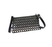 Sac à bandoulière pour femme avec clous à pois et sac en cuir avec sangle réglable pour un sac de courses décontracté unique, Noir