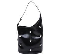 Sac à bandoulière pour femme avec rivets Style punk Grand sac fourre-tout d'hiver tendance Sac à bandoulière, Noir , Taille unique
