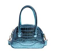 Sac à bandoulière pour femme de couleur unie avec texture de pierre, sac à main tendance, petit sac carré, écharpes pour sac à main, bleu, Taille unique