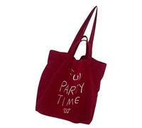 Sac à bandoulière pour femme de grande capacité, style coréen, sac à main en velours côtelé pour l'école, grande capacité, style coréen, sac à main tendance sous les bras, Rouge, One Size