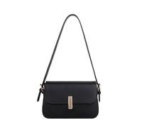 Sac à bandoulière pour femme en cuir PU avec rabat - Sac à main décontracté sous les bras - Pour rendez-vous galant, travail, selle vintage, Noir , One Size