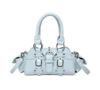 Sac à bandoulière pour femme en cuir PU sac à bandoulière de style punk élégant avec poignée supérieure messagers femmes trajet style punk sac à bandoulière en cuir PU, bleu