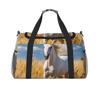 Sac à bandoulière pour femme et homme avec impression étalon blanc, noir, One Size