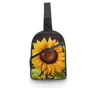 Sac à bandoulière pour femme et homme, beau sac à bandoulière tournesol, sac à dos décontracté, sac de poitrine tendance, sac banane résistant à l'eau, sac à bandoulière, blanc, 21 x 6,3 x 30,5 cm,